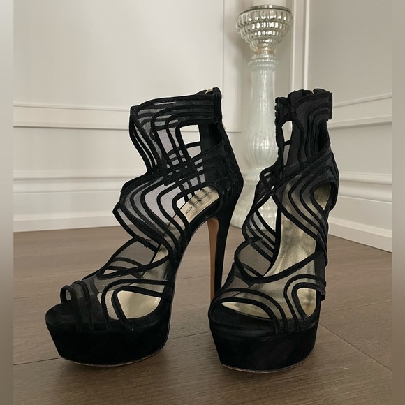 Black Suede & Mesh Platform Heels  from Bebe🖤 - Picture 10 of 11